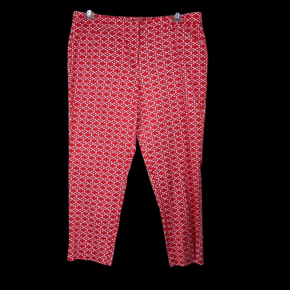 Valerie Steven’s Cropped, Peddle Pusher, Capri Pants SZ 16 Orange and White